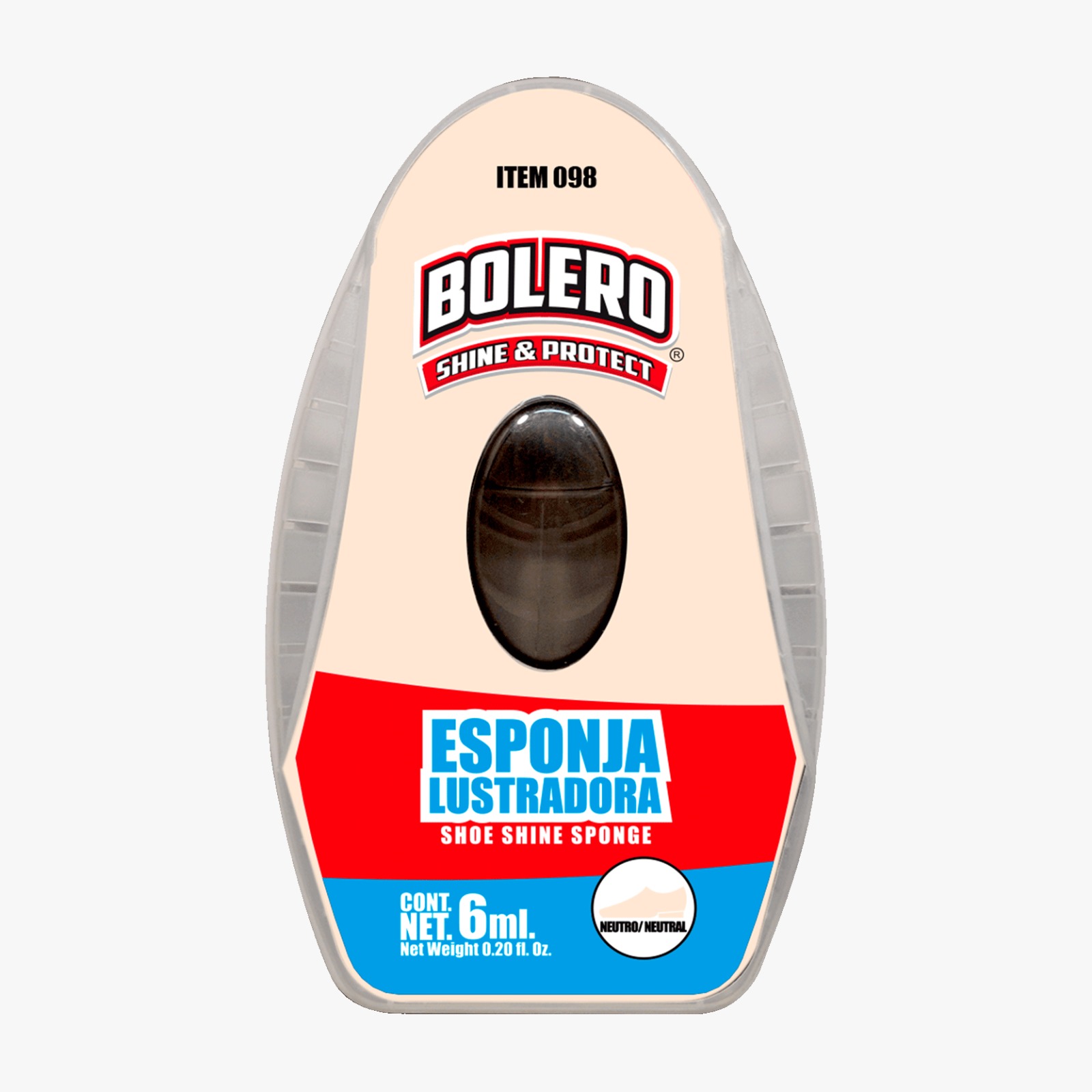 BOLERO ESPONJA LUSTRADORA CON RESERVA NEUTRAL PARA CALZADO 6 ML
